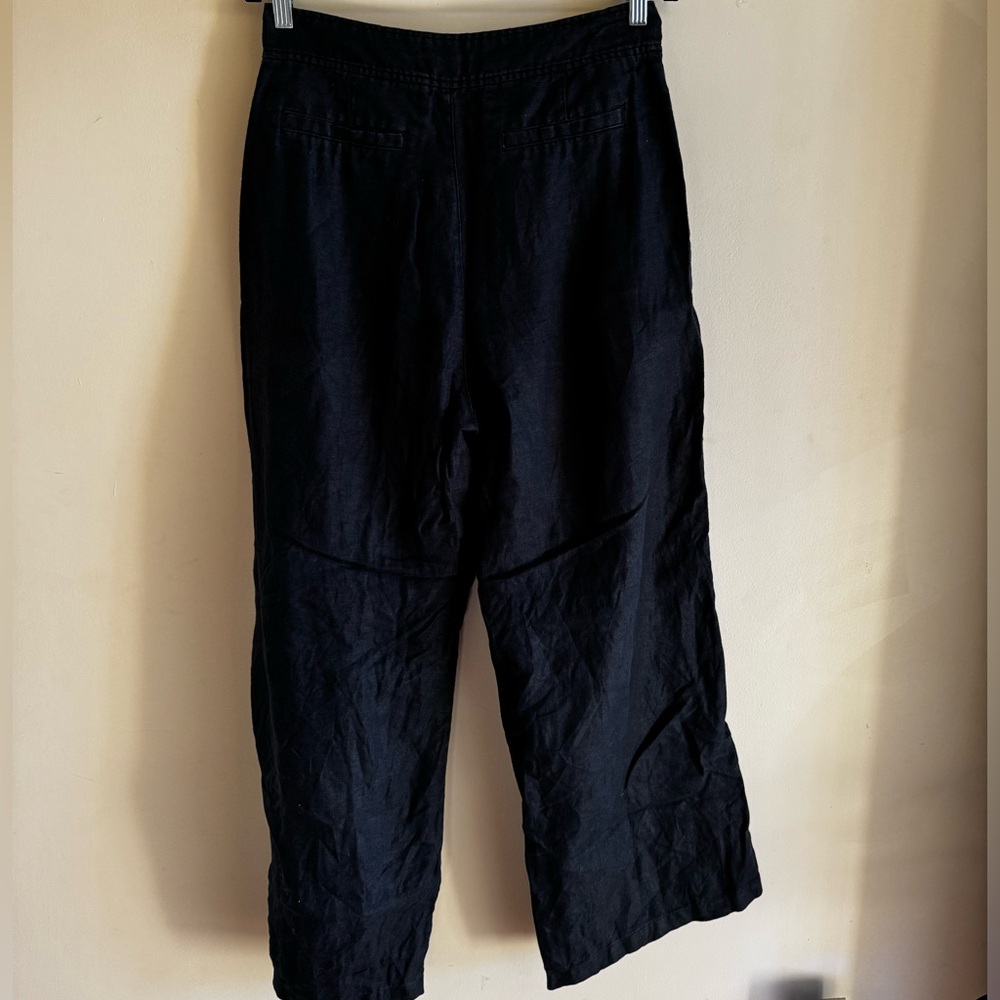 Halston Heritage Charcoal Linen Trousers - Picture 5 of 7